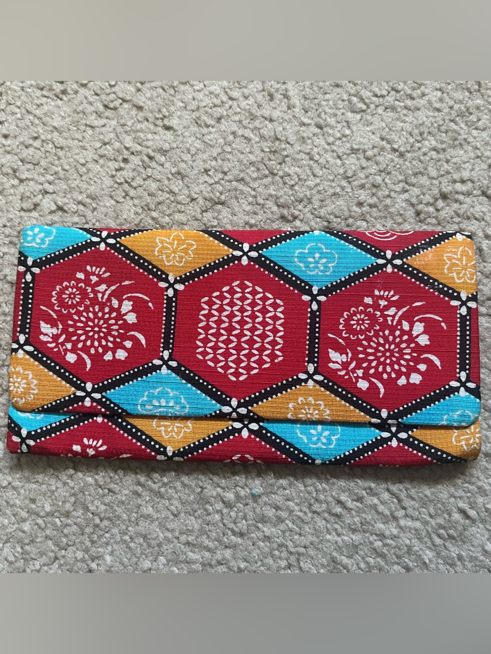 Vintage Traditional Japanese Fabric Wallet 7” x 3.5”